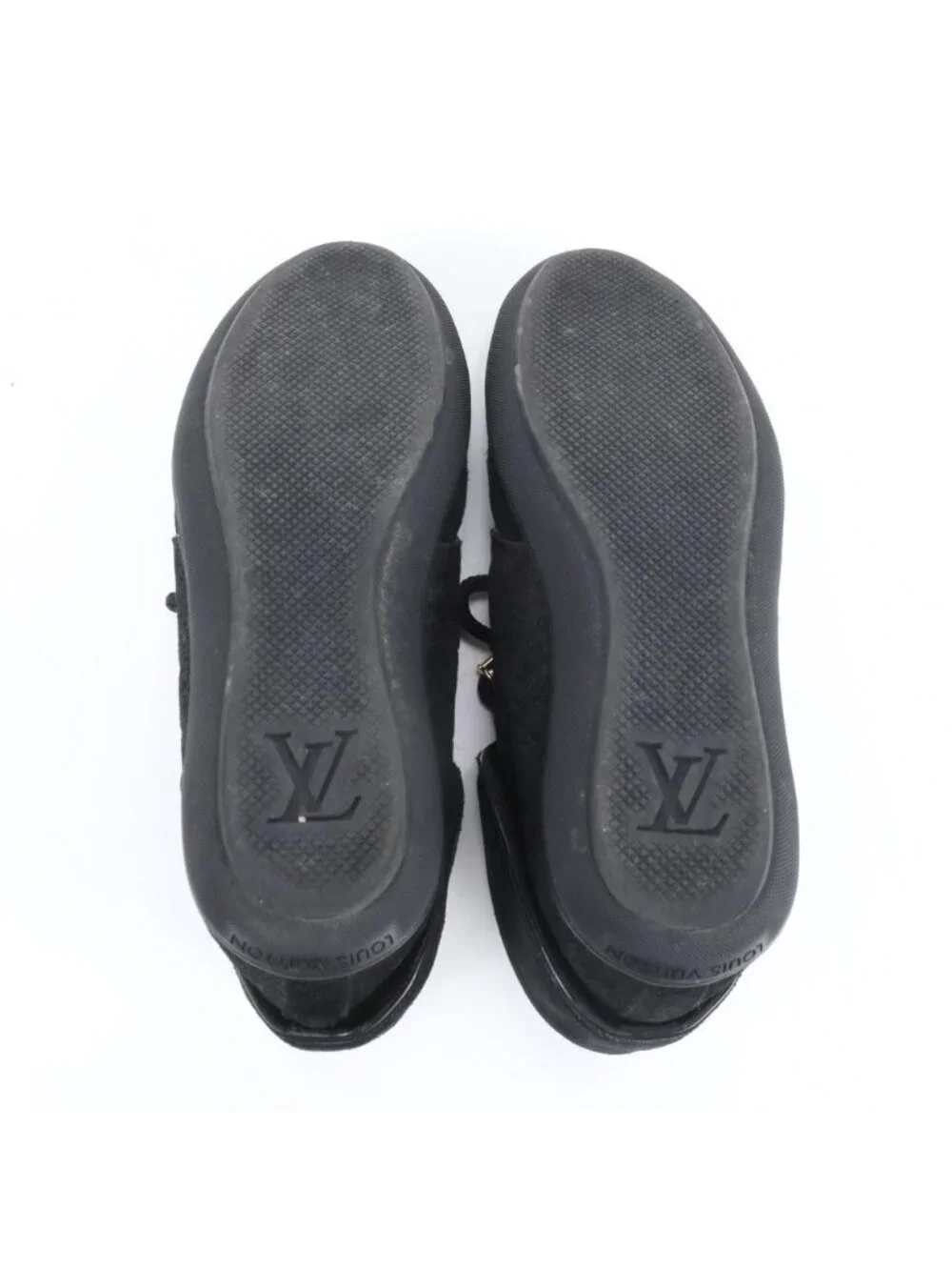 Louis Vuitton Monogram Sneakers Lace-up Shoes Black